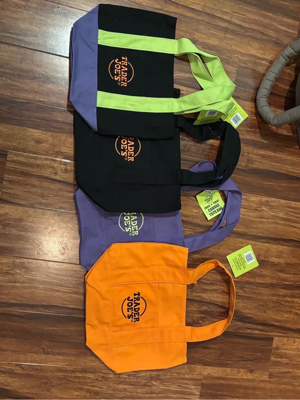 Trader Joe's Colorblock Canvas Tote - Orange, Purple, Black